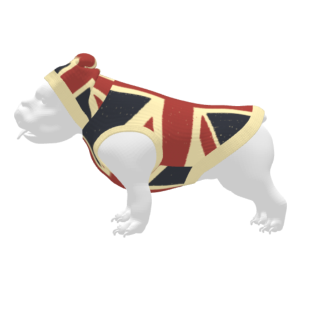 Distressed Union-Jack Dog Hoodie