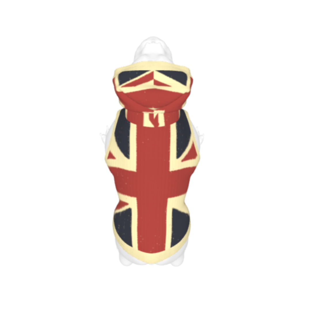 Distressed Union-Jack Dog Hoodie