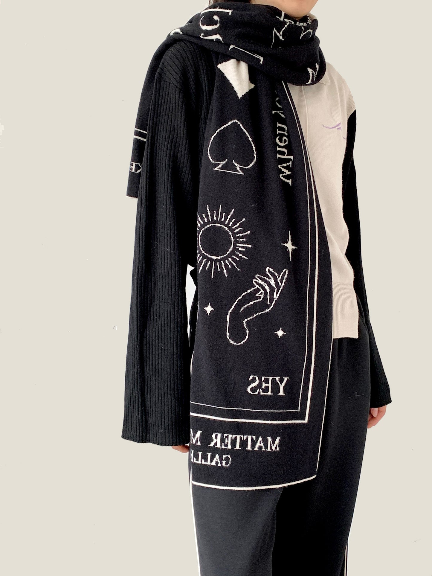 Unlimited Miracles Scarf (White & Black)